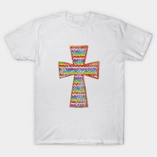 Colorful Cross. Religious. T-Shirt